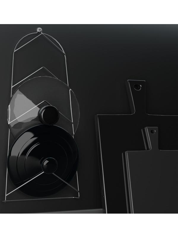 Подвеска под крышки на 5 предметов, 39×18×6 см, цвет хром