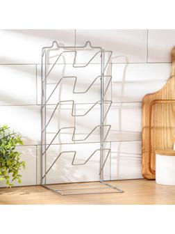 Подставка под крышки вертикальная, 5 ярусов 15×16×36 см, цвет хром