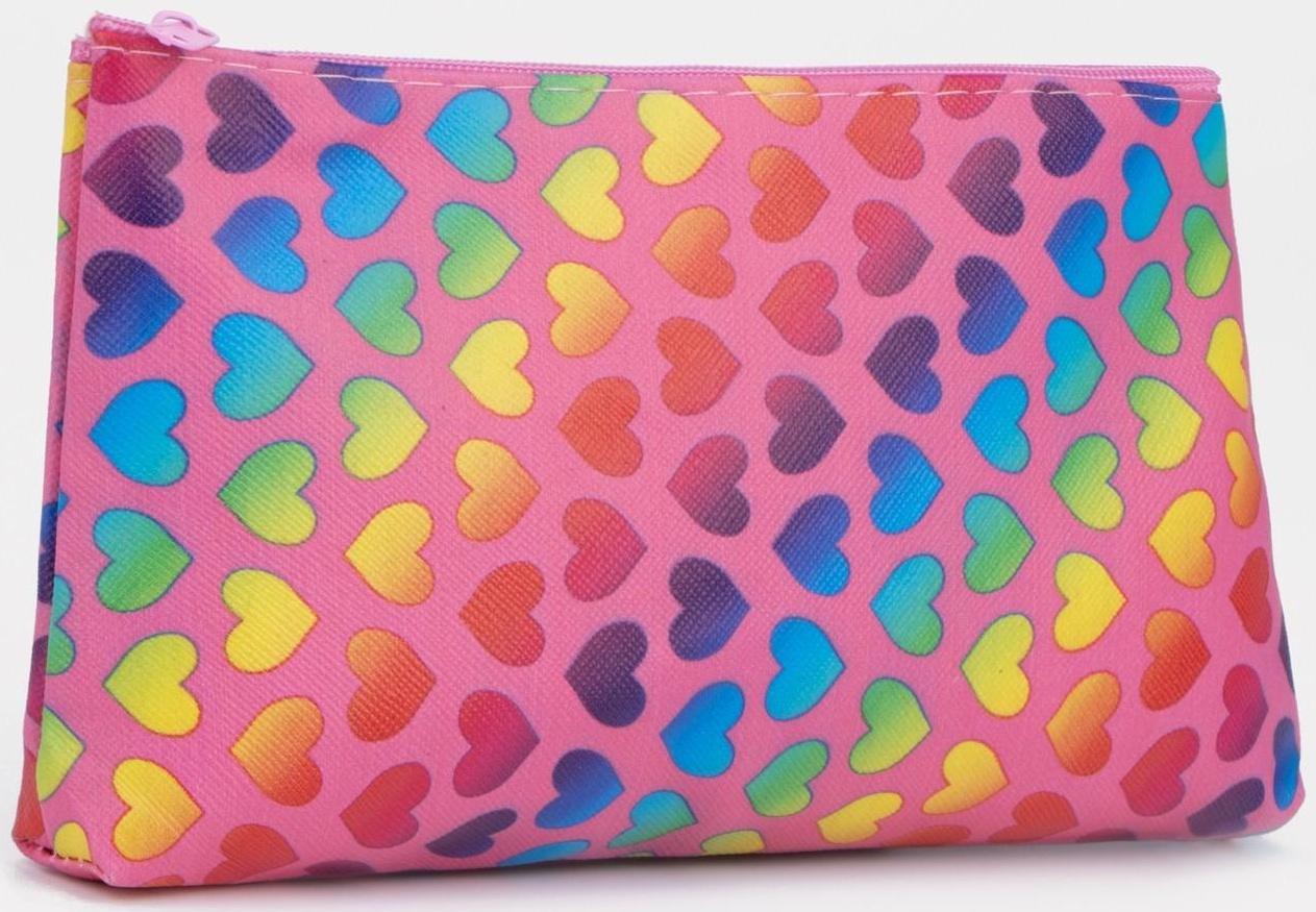 Косметичка на молнии, цвет розовый