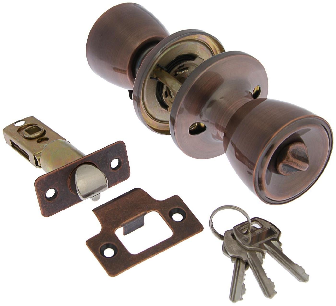 Защелка 1203, с ключом, цвет медь