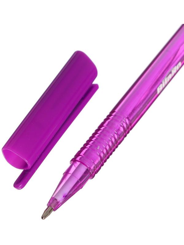 Набор ручек шариковых, 6 цветов, треугольный, тонированный корпус, в блистере на кнопке