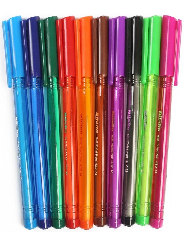 Набор ручек шариковых, 10 цветов, корпус треугольный, тонированный, в блистере на кнопке