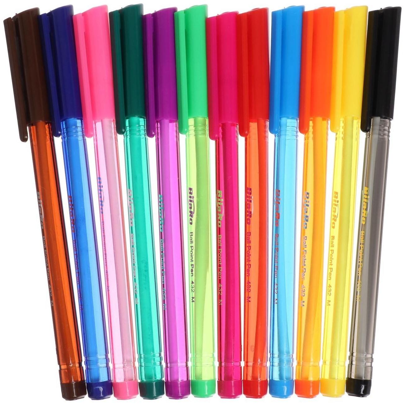 Набор ручек шариковых, 12 цветов, треугольный, тонированный корпус, в блистере на кнопке