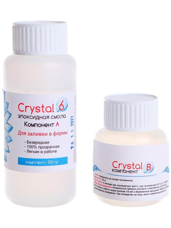 Эпоксидная смола Crystal 6: компоненты А, 120 г + В, 30 г + инструменты