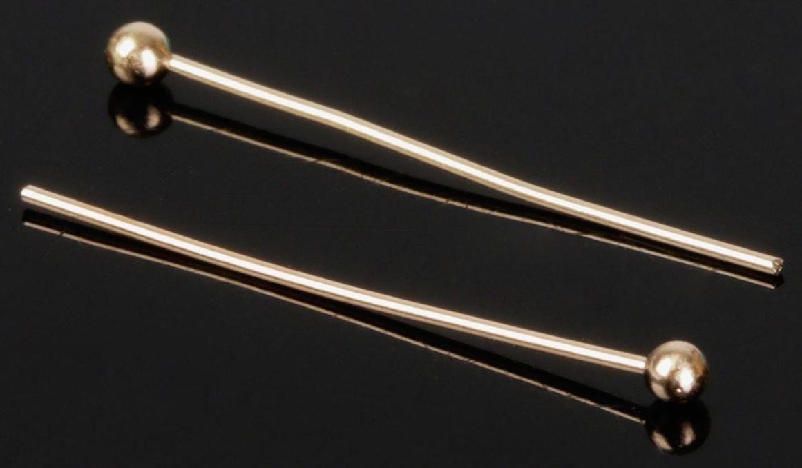 Штифт с шариком СМ-1103-14, 2 см, 50 гр (±310 шт), цвет золото