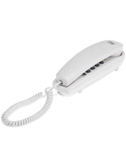 Проводной телефон Ritmix RT-005, набор номера на базе, трубка с проводом, белый