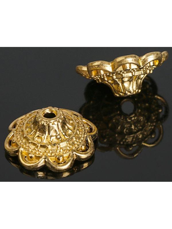 Шапочки для бусин (набор 10шт), 6х13,5 мм, цвет черненое золото