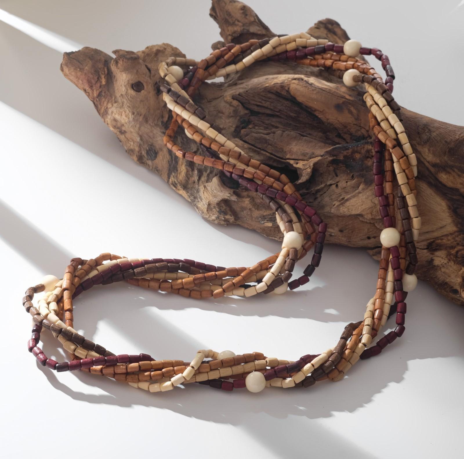 Бусы ручная работа, деревянные 