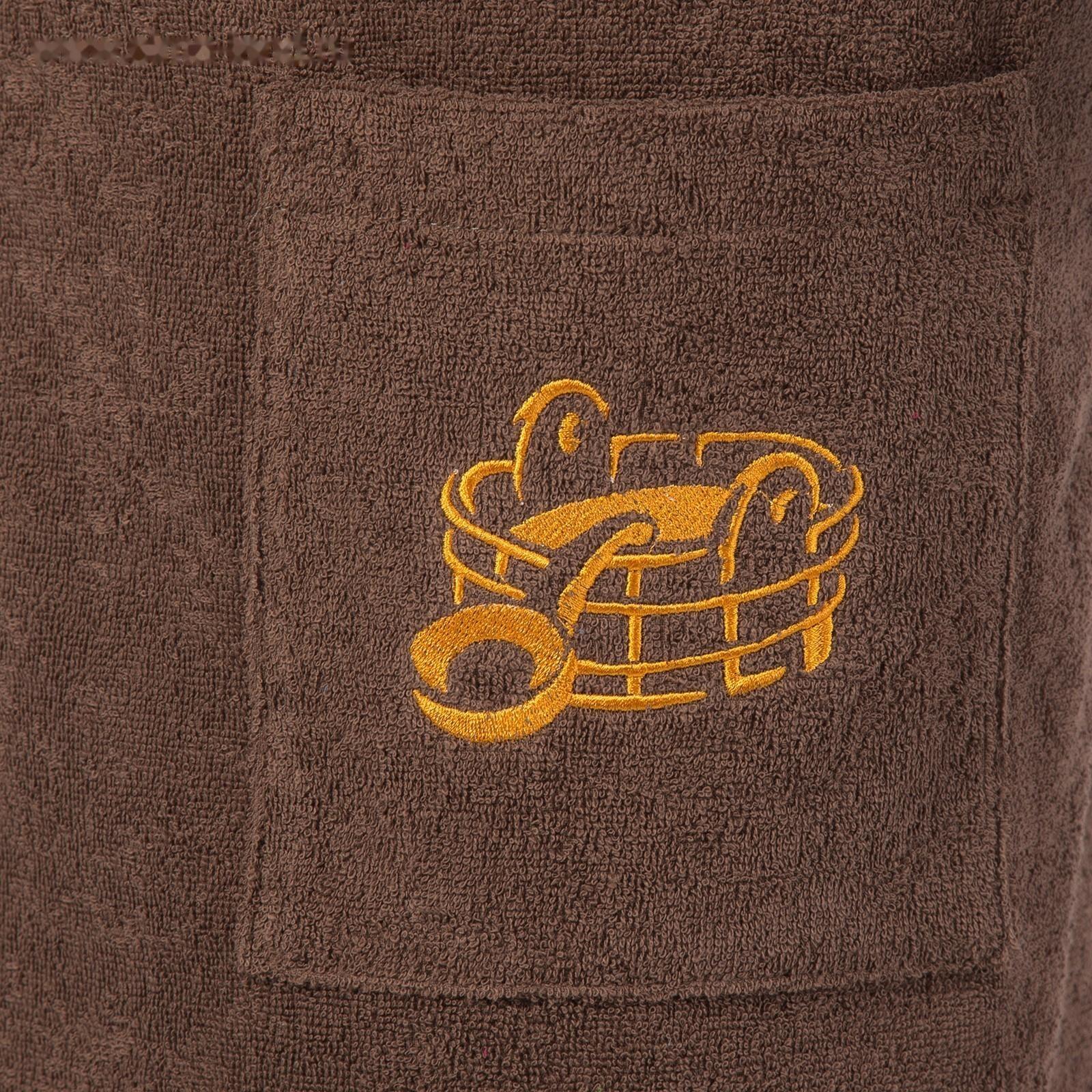 Килт(юбка) мужской махровый, с карманом, 70х150 коричневый