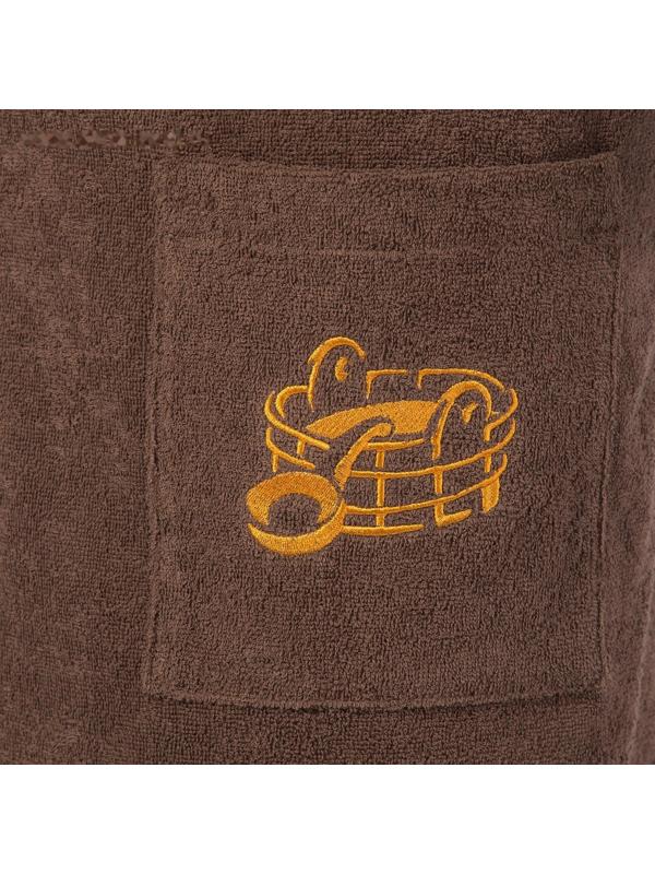 Килт(юбка) мужской махровый, с карманом, 70х150 коричневый