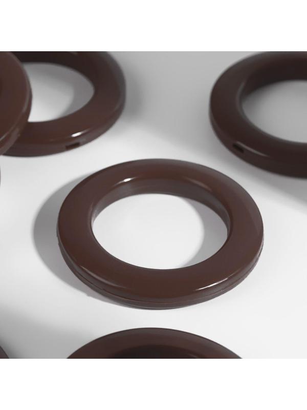 Люверсы для штор, d = 4/6,5 см, 10 шт, цвет коричневый