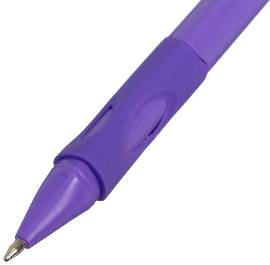 Ручка шариковая, 0.7 мм, стержень синий, корпус с резиновым держателем, МИКС