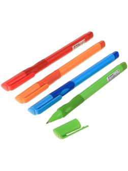 Ручка шариковая, 0.7 мм, стержень синий, корпус с резиновым держателем, МИКС