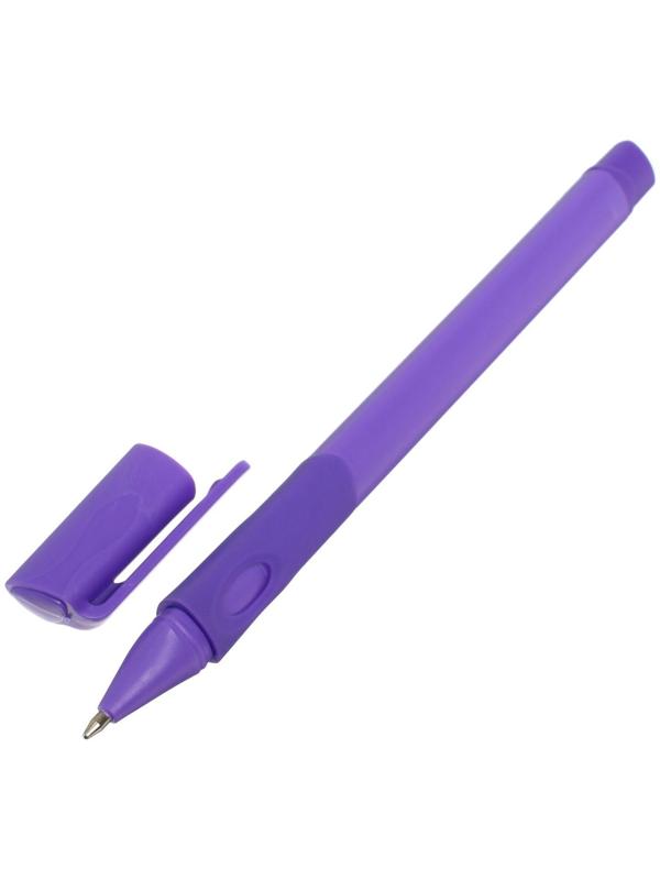 Ручка шариковая, 0.7 мм, стержень синий, корпус с резиновым держателем, МИКС