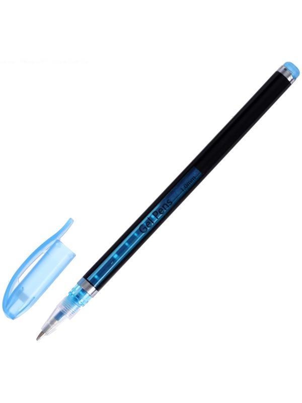 Набор гелевых ручек, 12 цветов, корпус чёрный в полоску в стержень, в блистере на кнопке