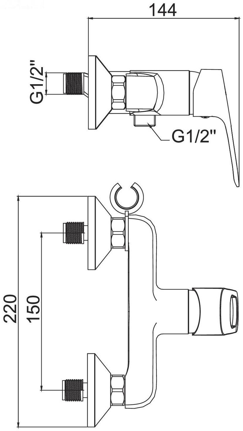 Смеситель для биде Accoona A3117, с гигиеническим душем, настенный, латунь, хром