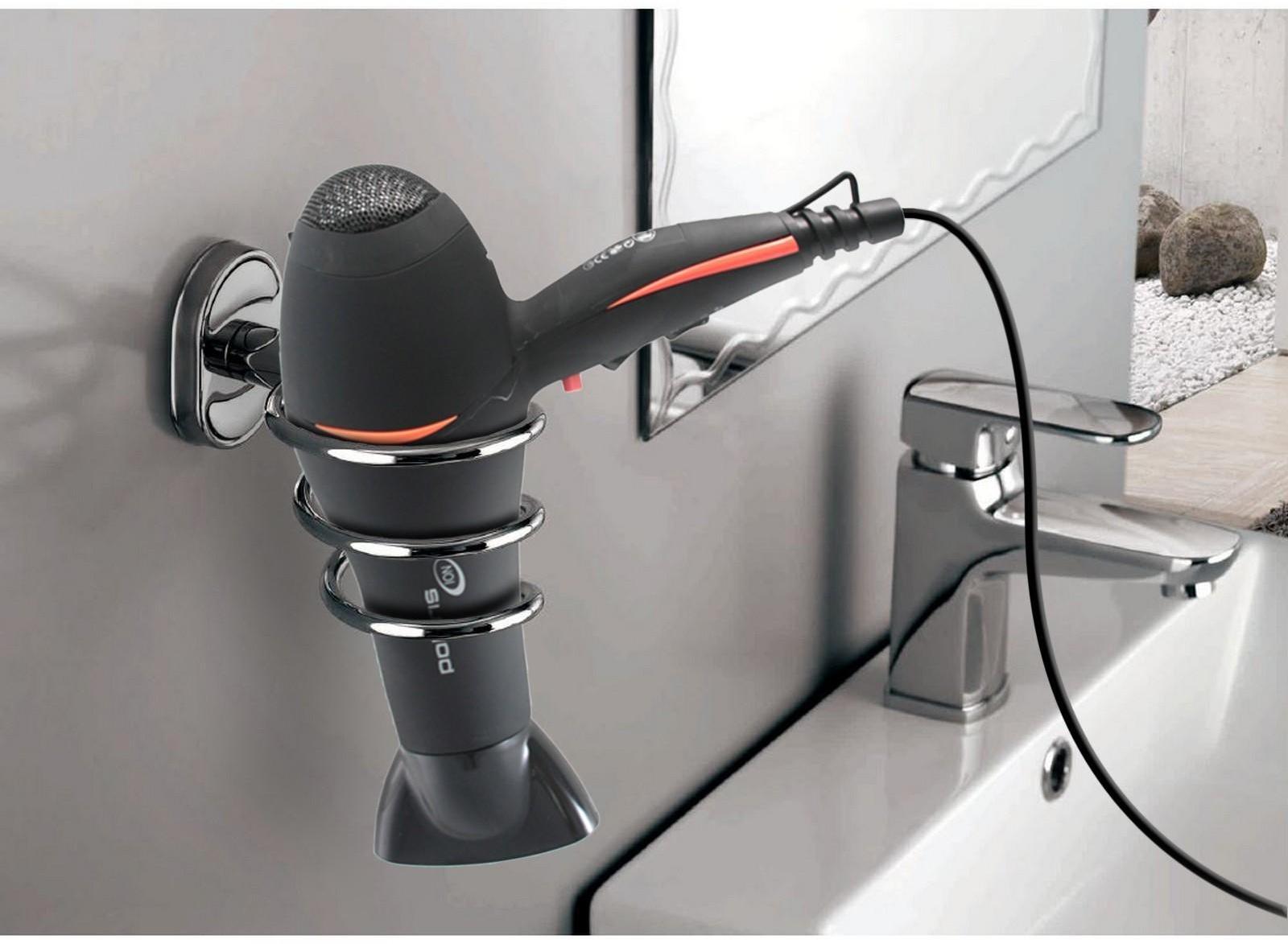 Держатель для фена Accoona A11214, 14×9,5×9 см, цвет хром, МИКС