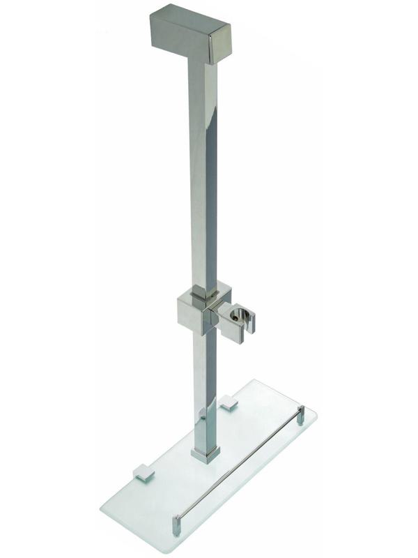 Стойка душевая Accoona A405, со стеклянной полочкой, хром