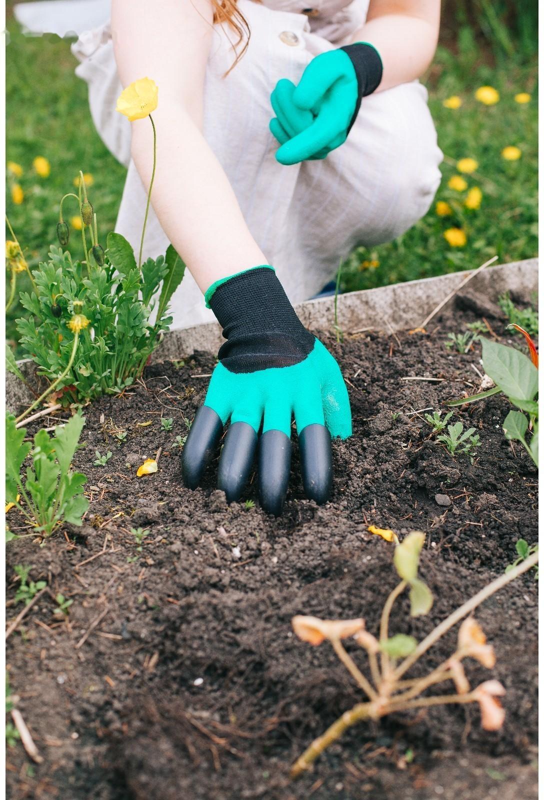 Перчатки нейлоновые «Землеройки», с латексной пропиткой, с когтями, размер 10, зелёные