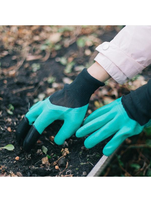 Перчатки нейлоновые «Землеройки», с латексной пропиткой, с когтями, размер 10, зелёные