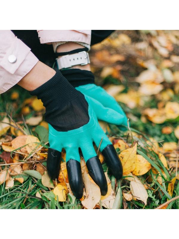 Перчатки нейлоновые «Землеройки», с латексной пропиткой, с когтями, размер 10, зелёные