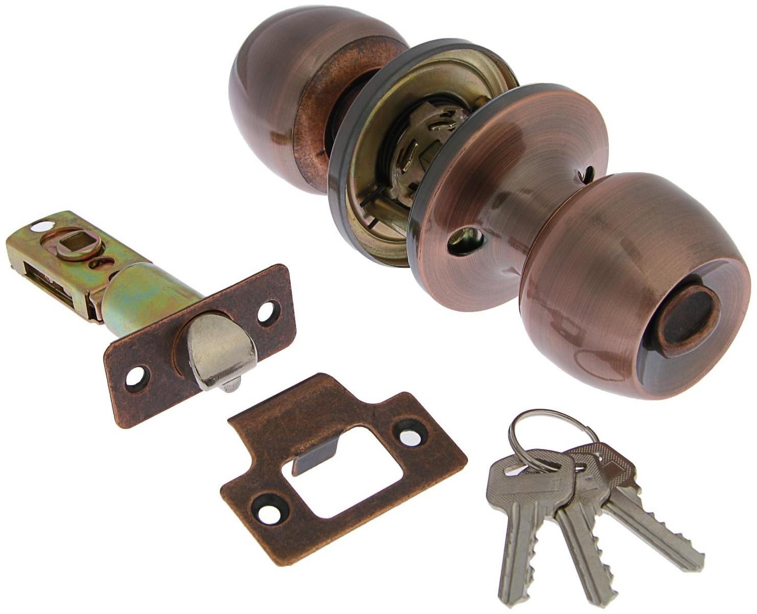 Защелка 1103, с ключом, цвет медь