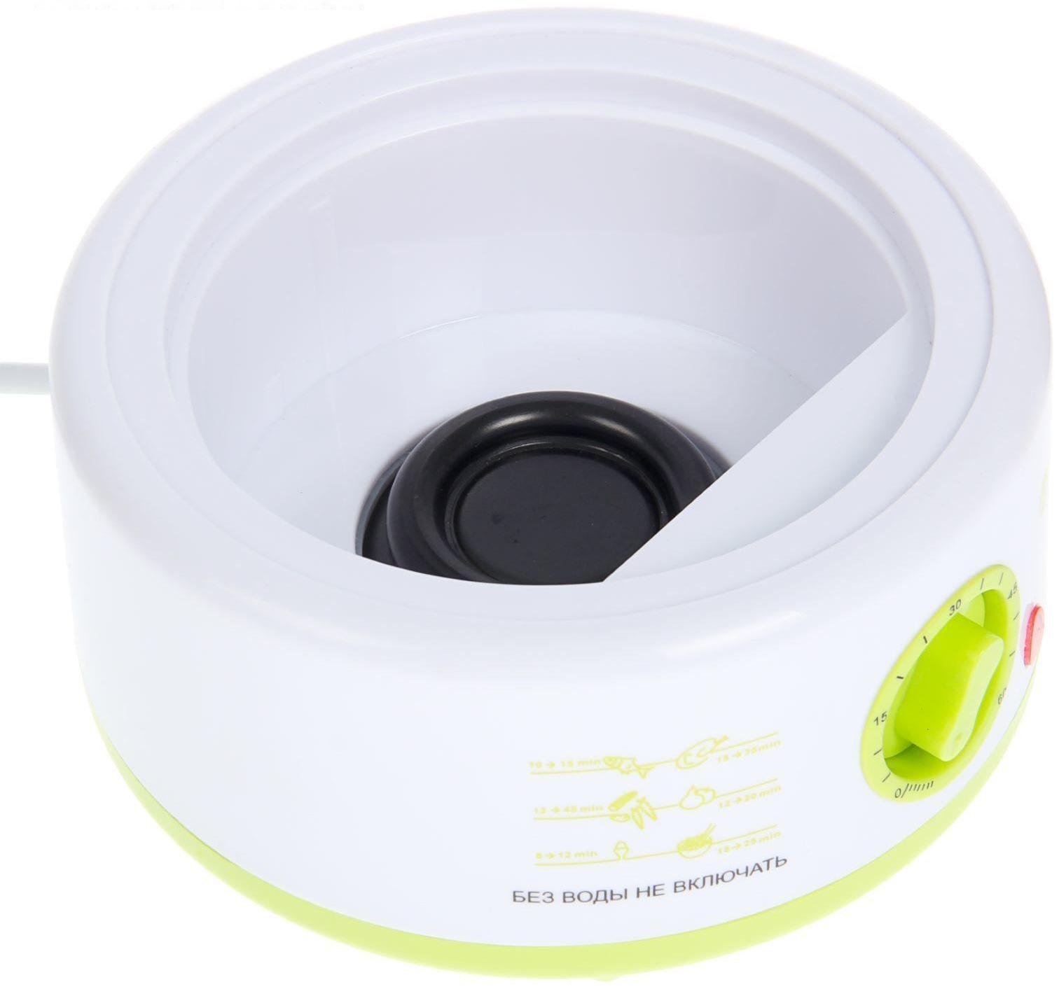 Пароварка Sakura SA-7213GR, электрическая, 500 Вт, 5 л, 2 яруса, бело-зеленый