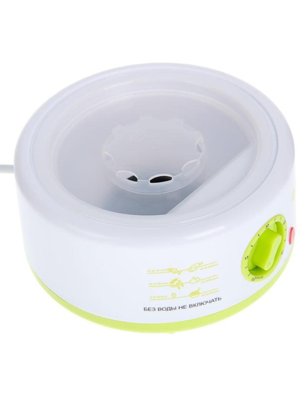 Пароварка Sakura SA-7213GR, электрическая, 500 Вт, 5 л, 2 яруса, бело-зеленый