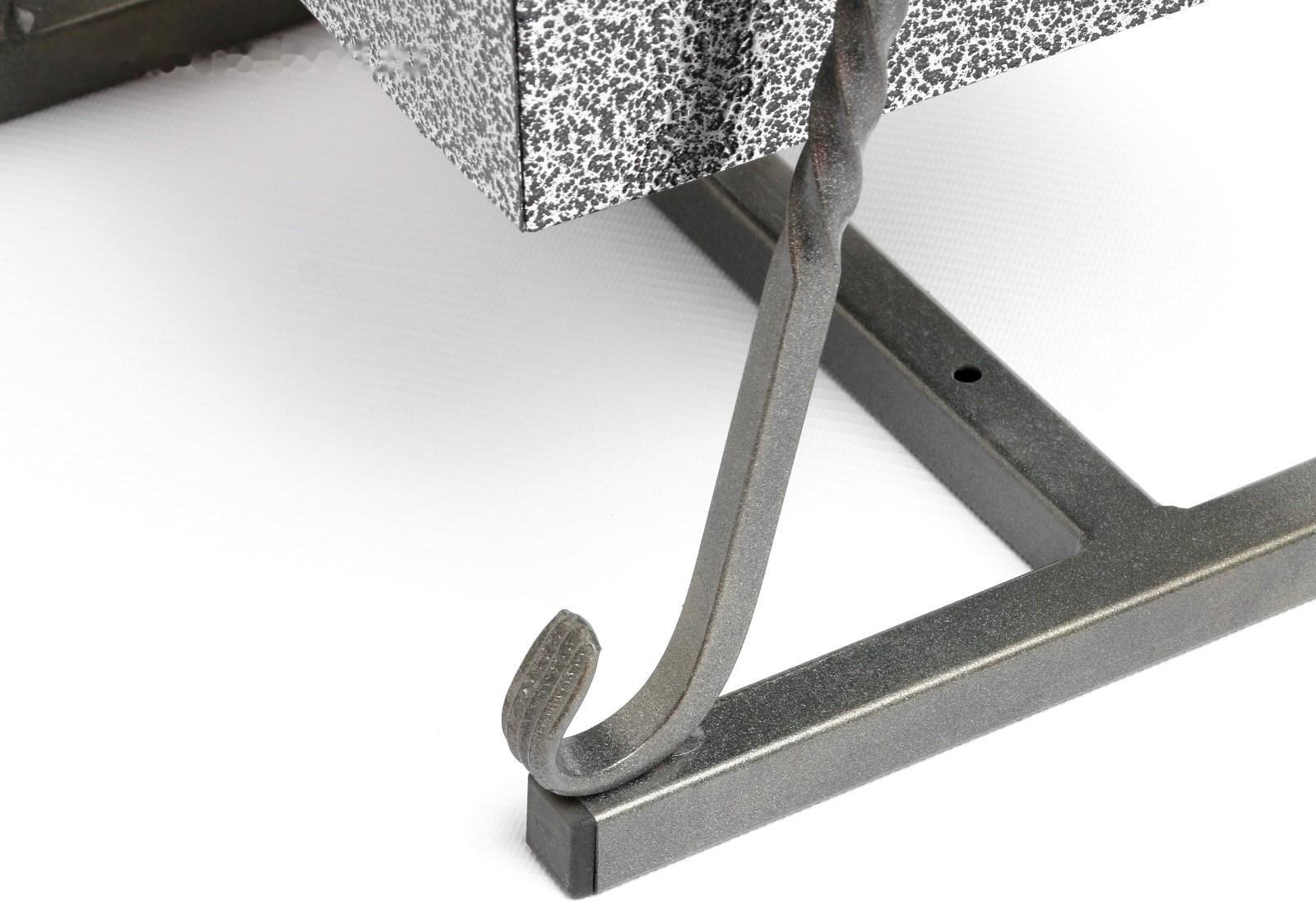 Урна квадратная на гнутых ножках с крышей, 22 л серый, художественная ковка