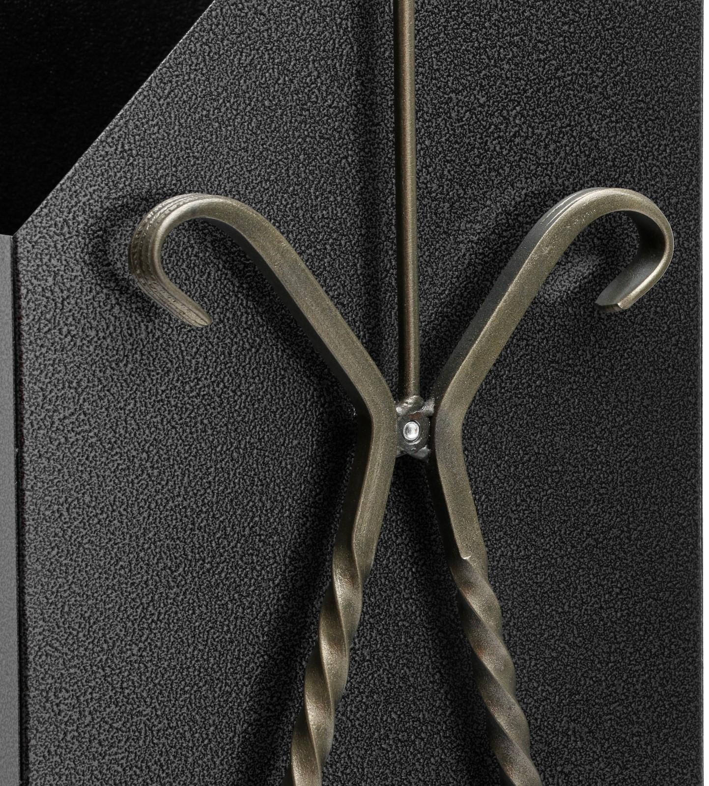 Урна квадратная на гнутых ножках с крышей, 22 л серый, художественная ковка