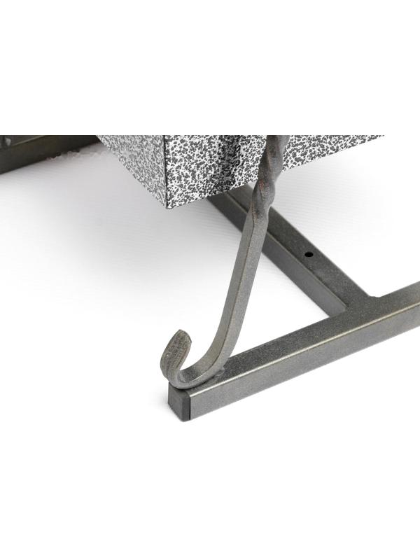 Урна квадратная на гнутых ножках с крышей, 22 л серый, художественная ковка