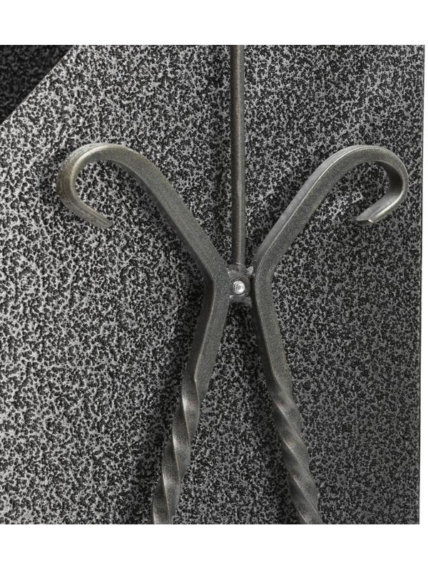 Урна квадратная на гнутых ножках с крышей, 22 л серый, художественная ковка