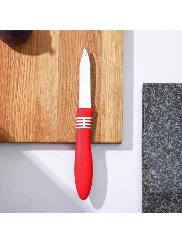 Нож Cor&Cor для очистки овощей, длина лезвия 7,5 см, цвет красный