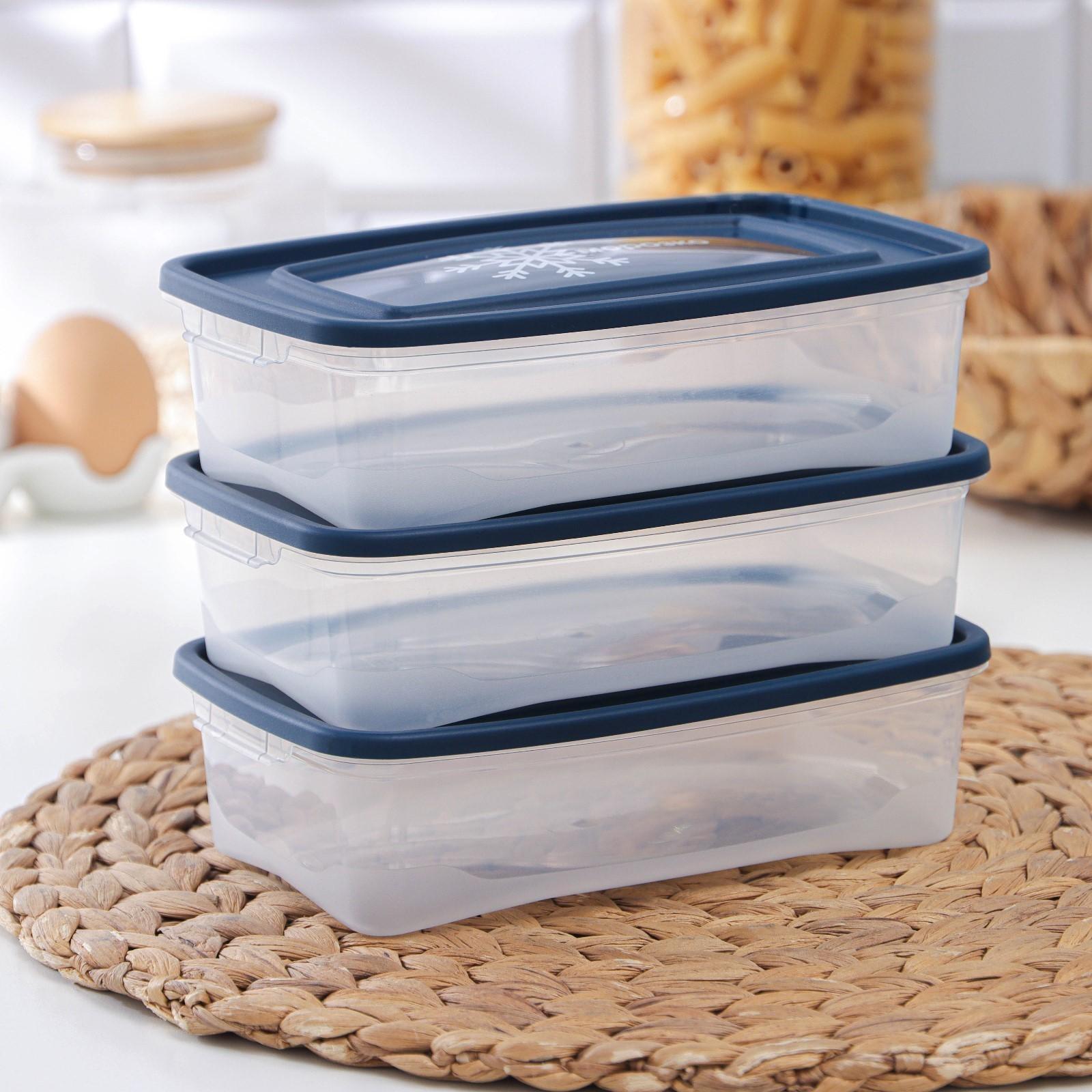 Набор контейнеров для замораживания продуктов «Морозко», 3 шт, 700 мл, цвет МИКС