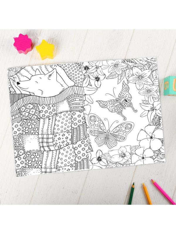 Раскраска - антистресс, альбом «Таинственный мир животных» А6