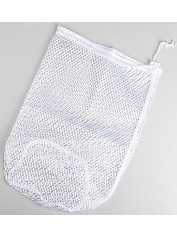 Мешок для стирки белья Доляна, 30×40 см, крупная сетка, цвет белый