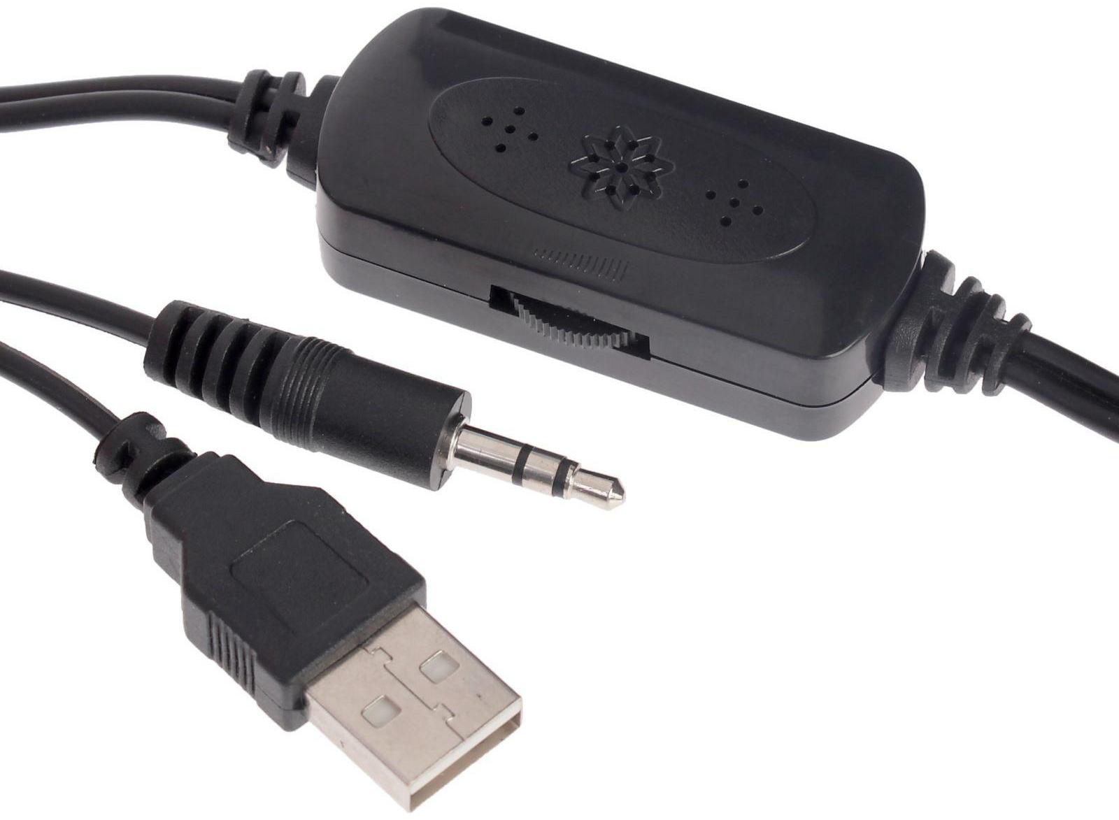 Компьютерные колонки 2.0 LuazON ES-02, Jack 3.5, USB, 0.9 м, черно-красные