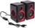Компьютерные колонки 2.0 LuazON ES-02, Jack 3.5, USB, 0.9 м, черно-красные