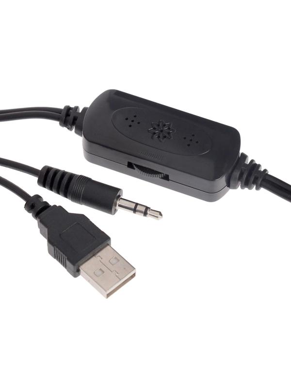 Компьютерные колонки 2.0 LuazON ES-02, Jack 3.5, USB, 0.9 м, черно-красные