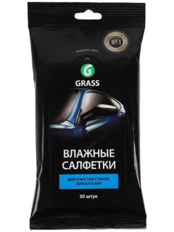Салфетка влажная для очистки стекол, зеркал и фар, Grass