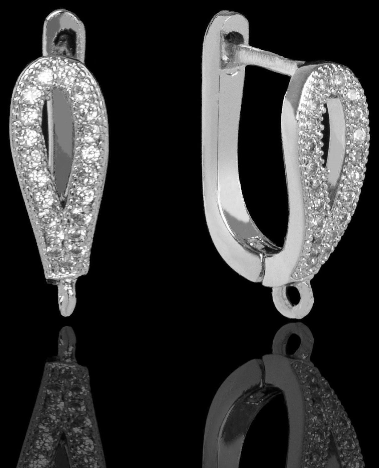 Швензы с английской застежкой с цирконом 