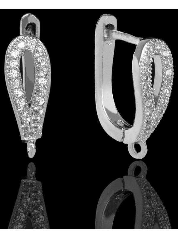 Швензы с английской застежкой с цирконом 