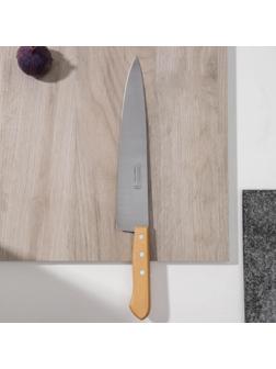 Нож кухонный Carbon поварской, лезвие 25 см, с деревянной ручкой