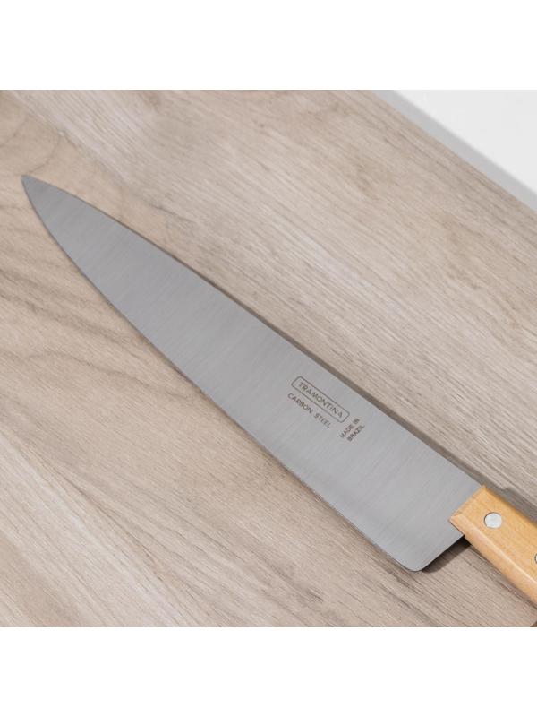 Нож кухонный Carbon поварской, лезвие 25 см, с деревянной ручкой