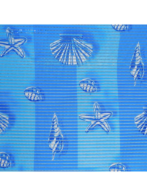 Коврик для ванной комнаты «Ракушки», 0,65×15 м, ПВХ, цвет голубой