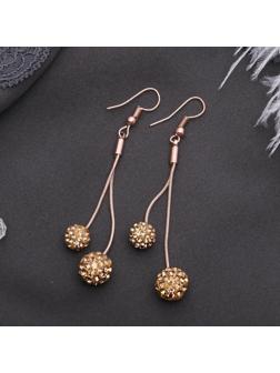 Серьги висячие со стразами 