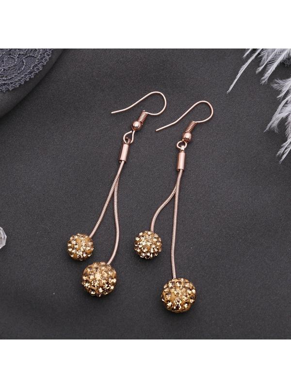 Серьги висячие со стразами 