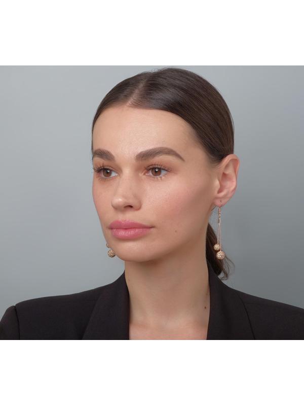 Серьги висячие со стразами 