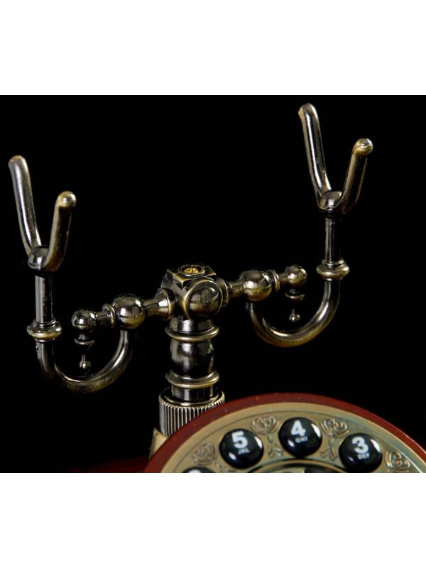 Ретро-телефон с выдвижным ящиком, темное дерево, 16х23х25 см