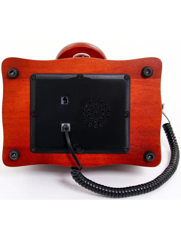 Ретро-телефон с выдвижным ящиком, темное дерево, 16х23х25 см